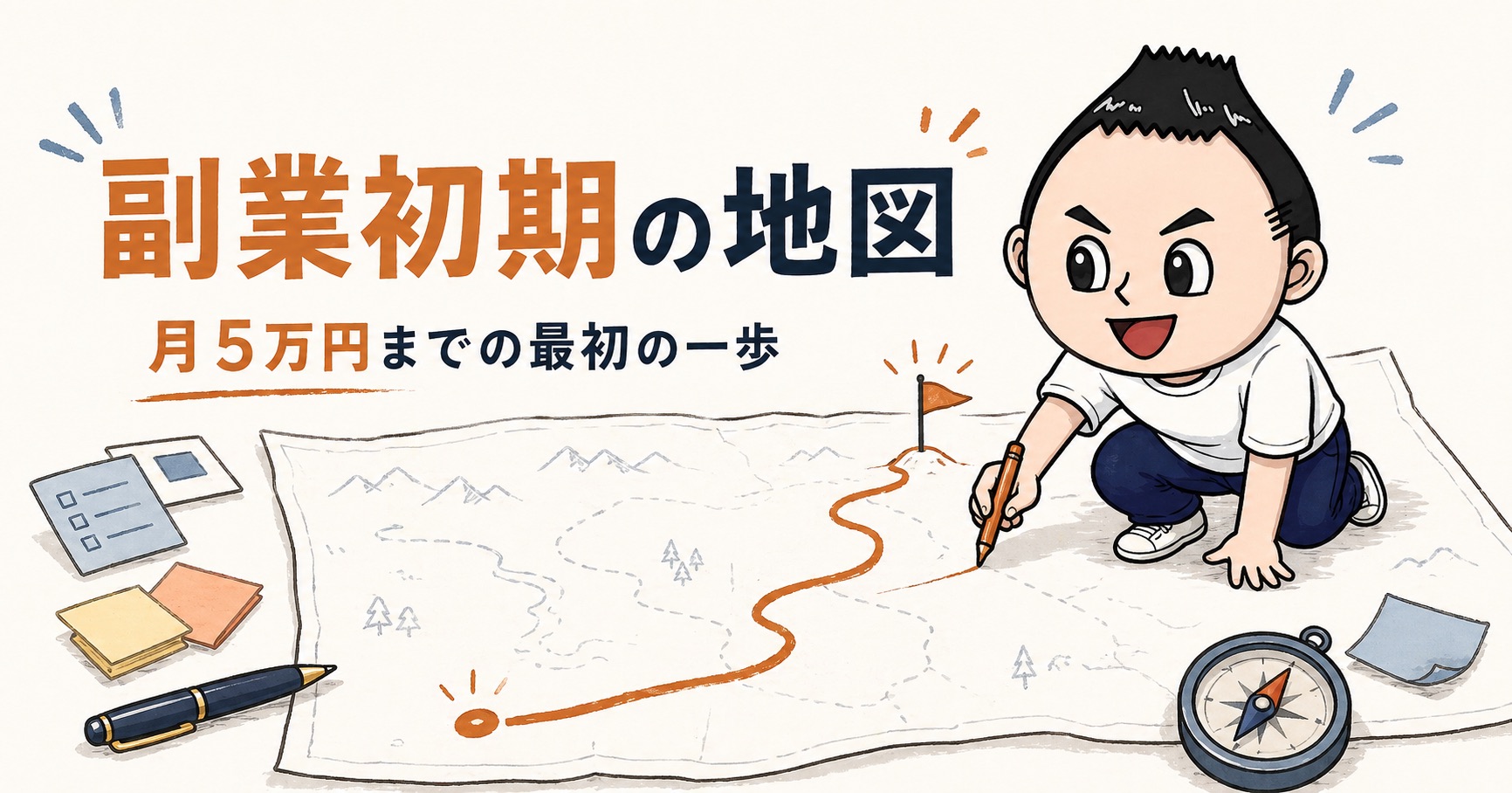 フリーランス1年目の白紙の地図のアイキャッチ
