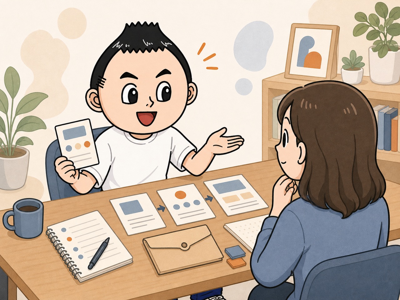モニター商品を丁寧に説明している様子
