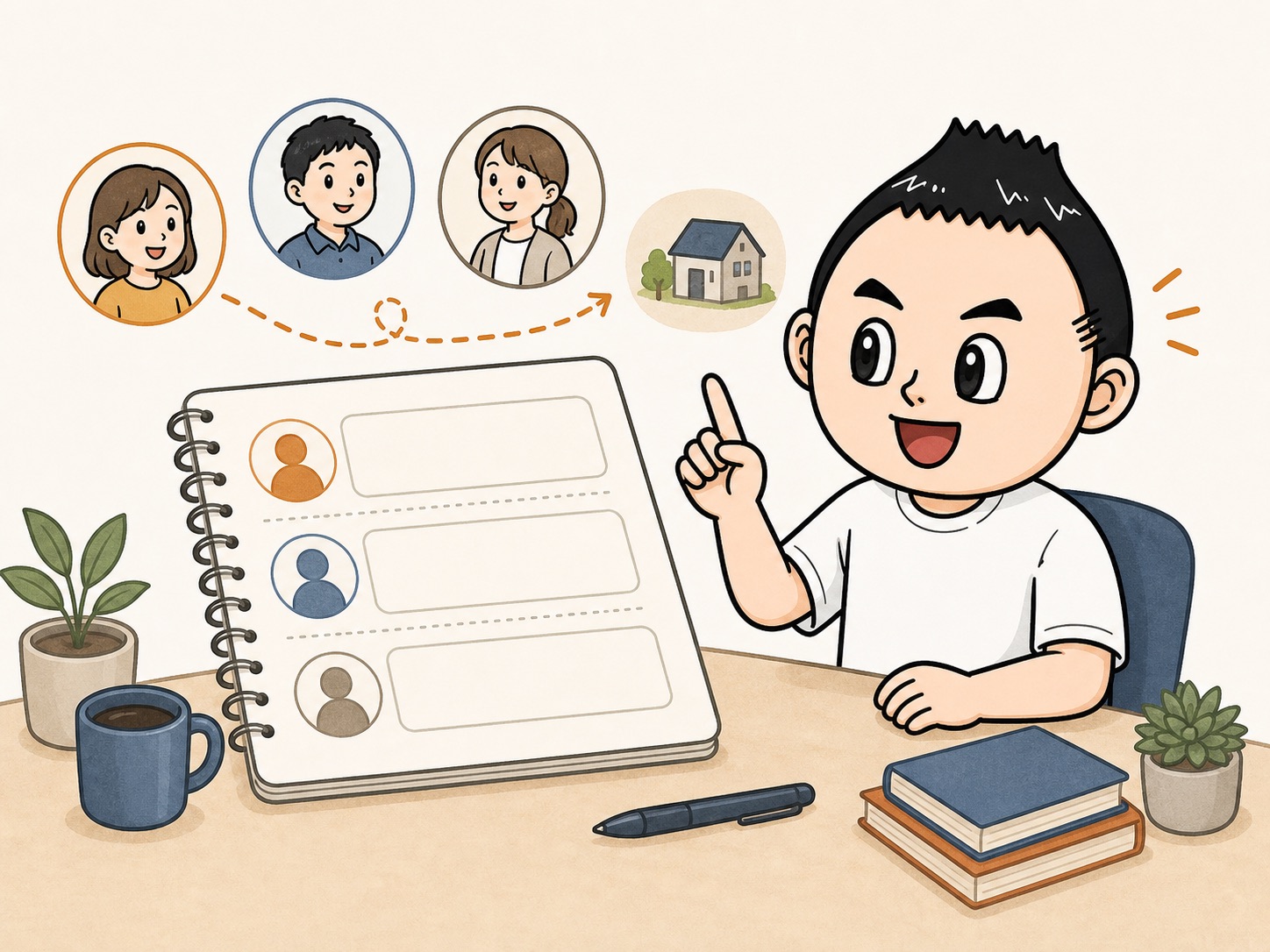 まず3人だけ書いてみるイラスト