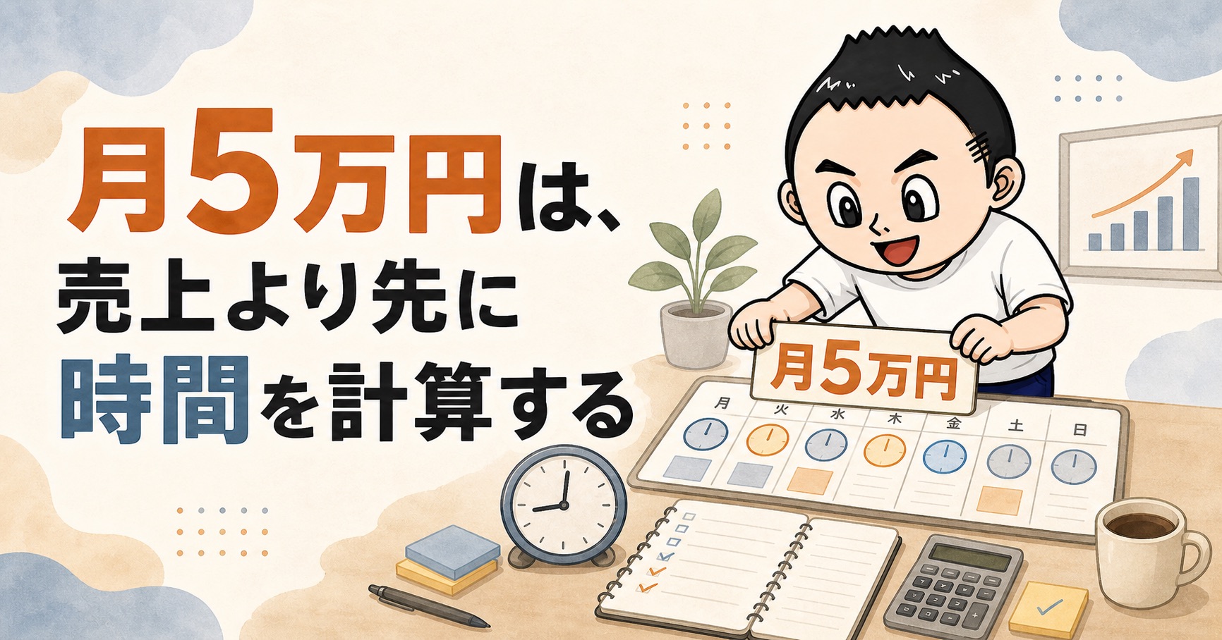 副業会社員が月5万円を目指すなら、売上より先に時間を計算する