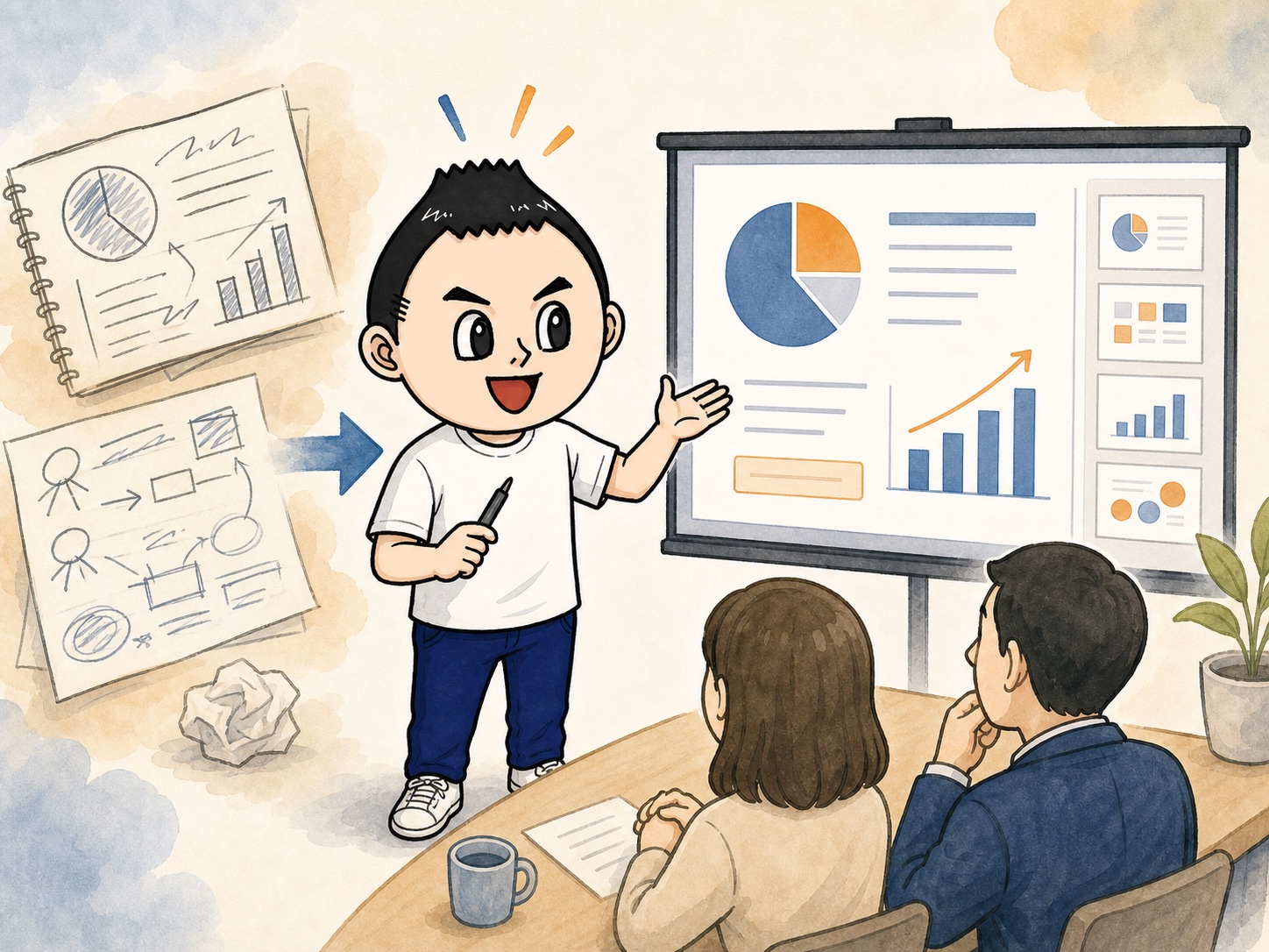 保険営業時代、手書き説明をPowerPointに変えた