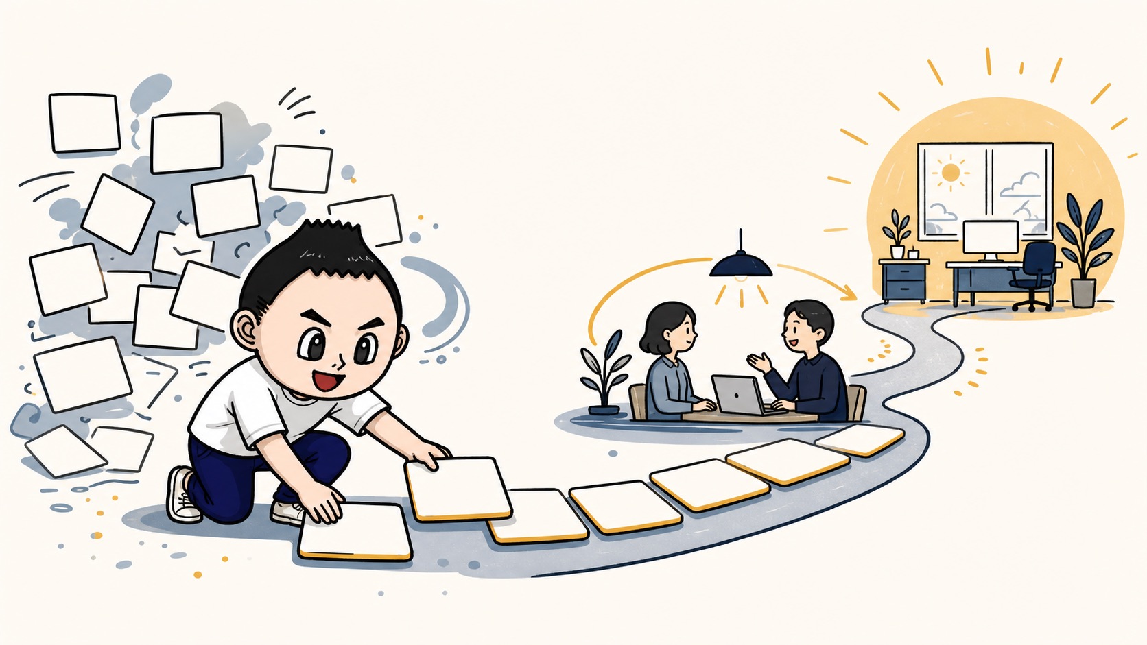 サービスページを相談後の変化から設計するイラスト