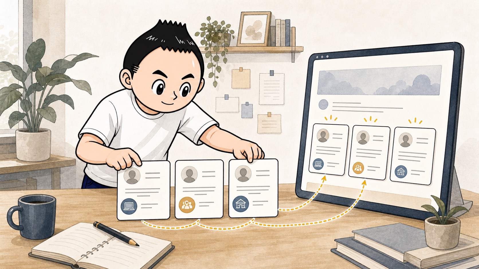 少ない件数のお客様の声でも背景つきで安心感が伝わるイラスト