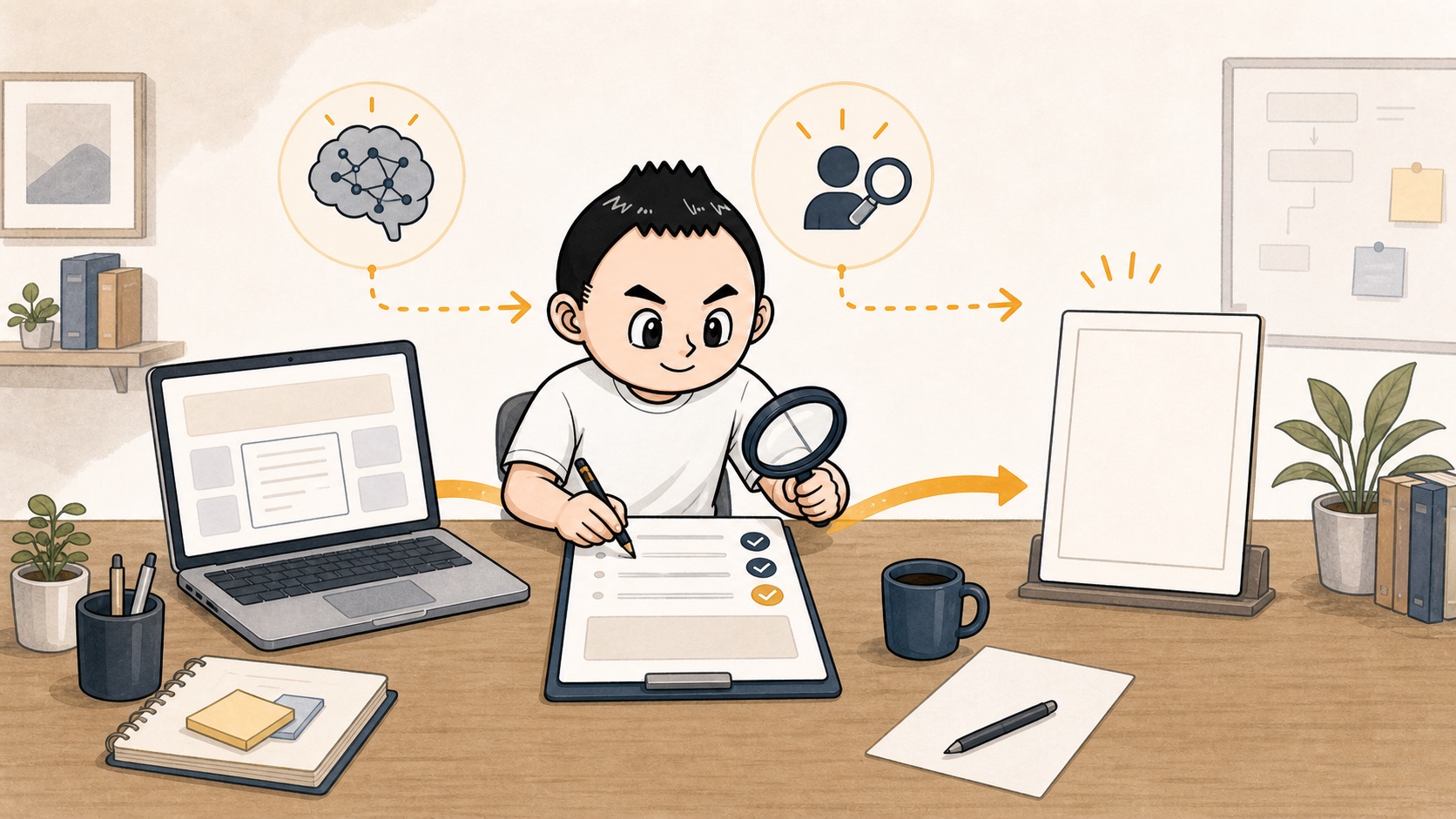 AIの出した下書きを人が確認してから使うイラスト