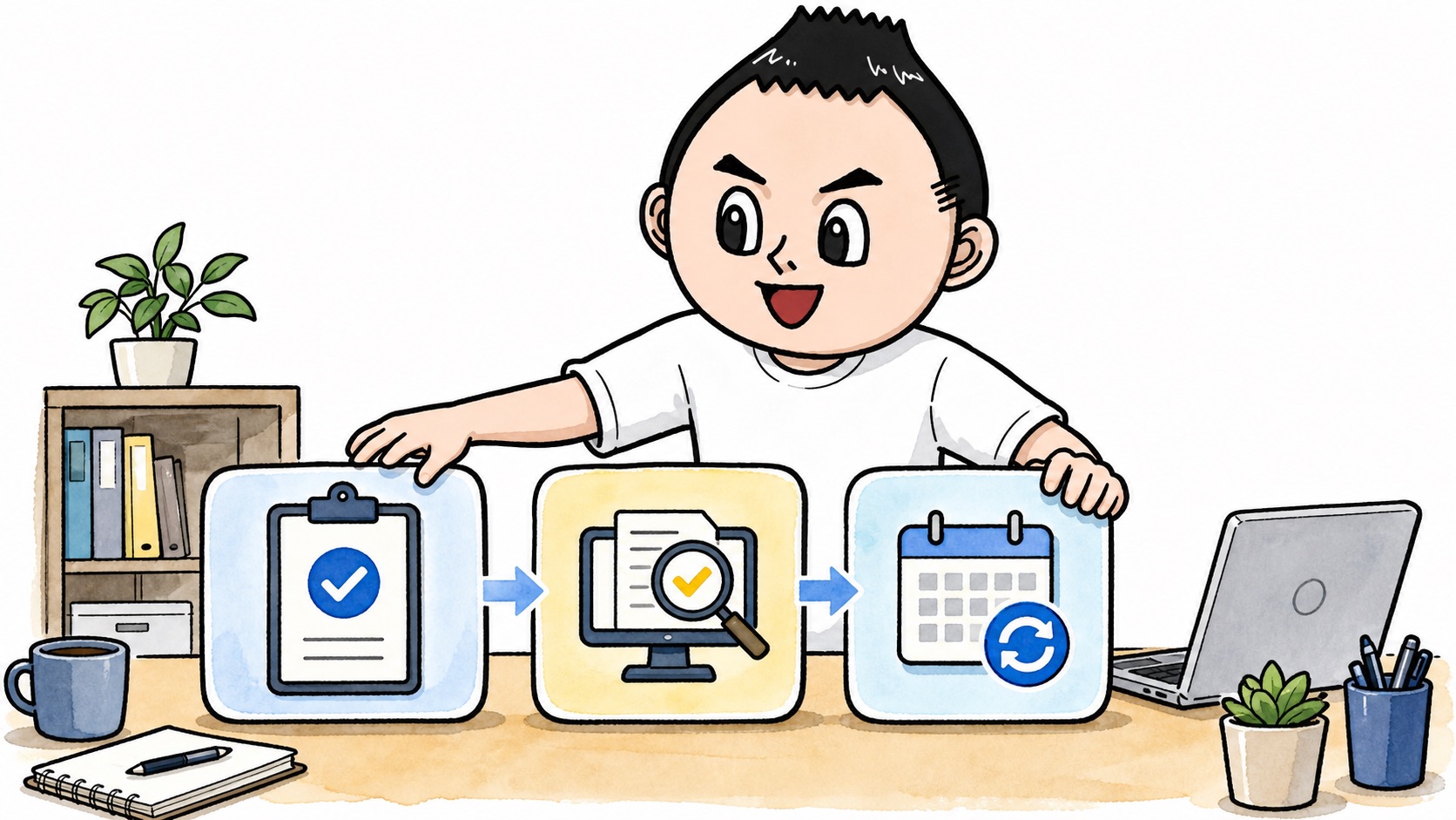 情報を入れてしまった後の対応手順を整理するイラスト
