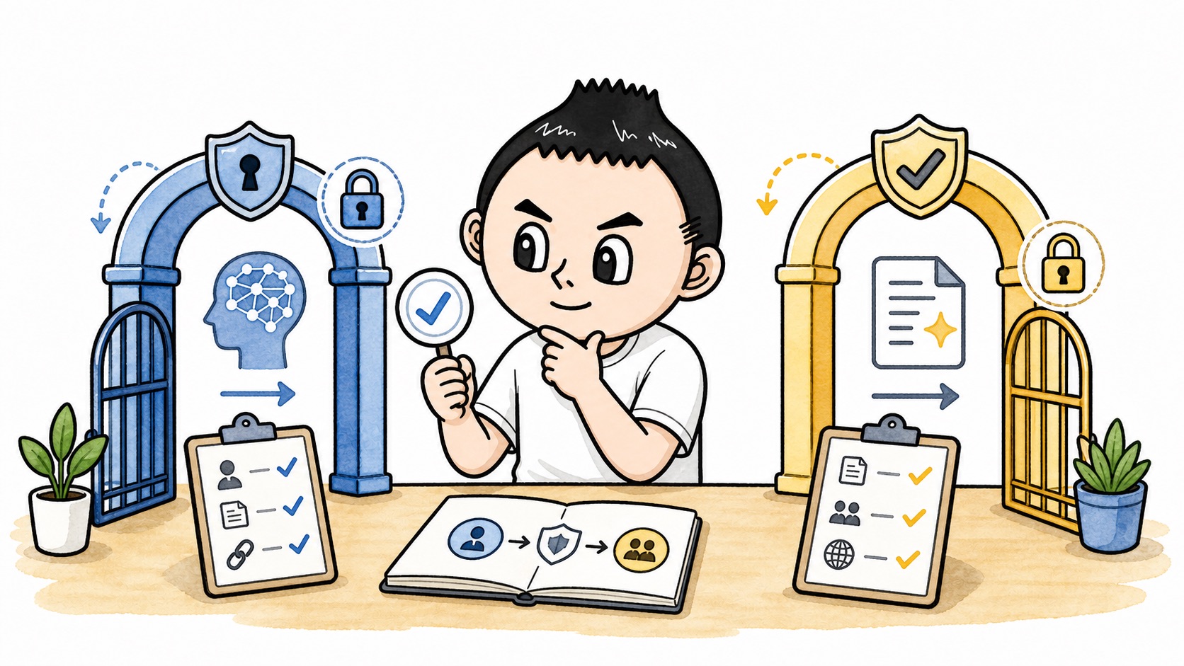 生成AIを安全に使い続ける運用を設計するイラスト