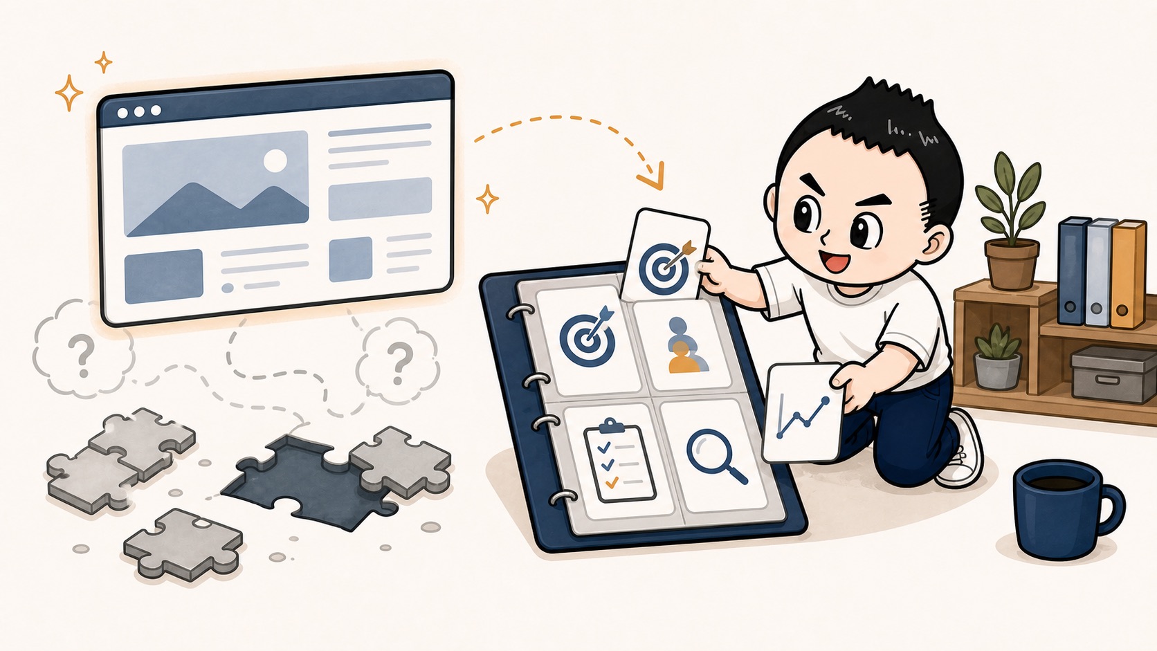 外注成果物の裏にある判断材料が残らない課題のイラスト