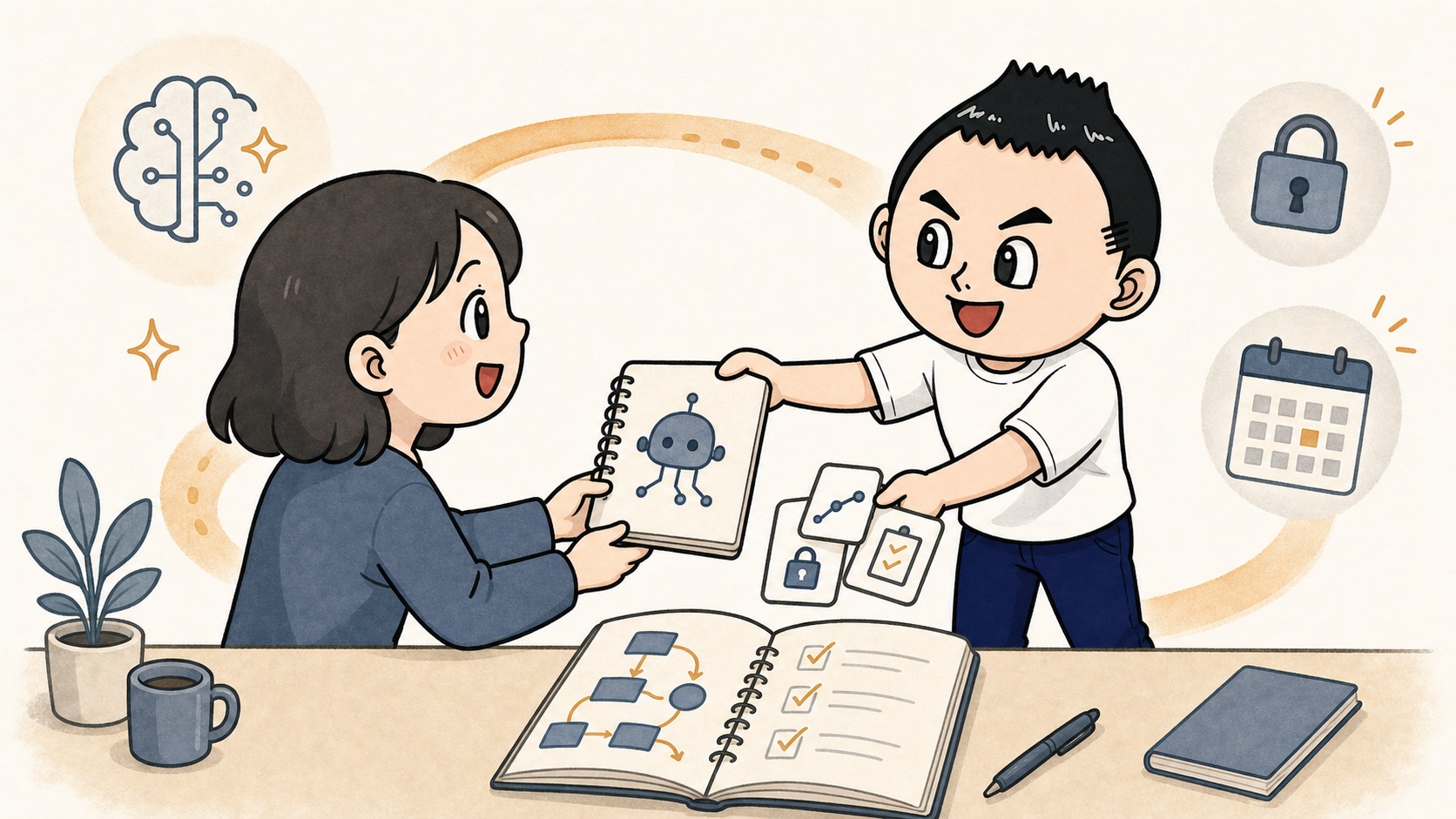 生成AIの社内運用を担当者だけに任せず引き継げる形にするアイキャッチ