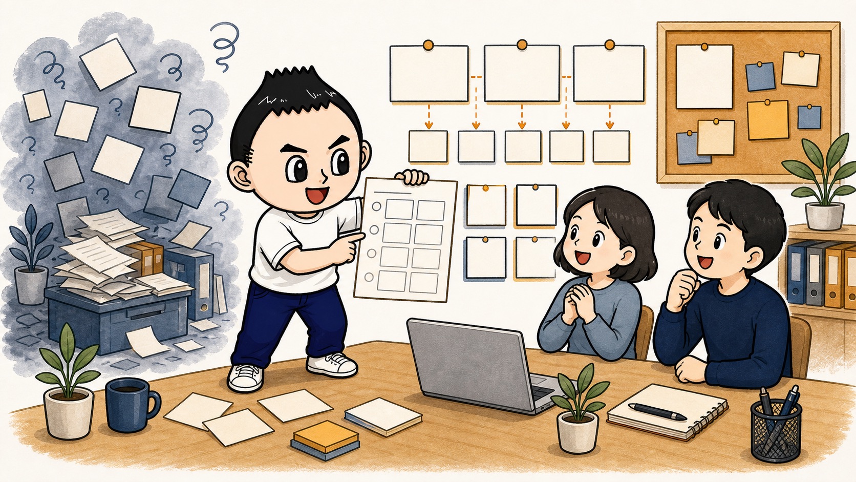 生成AIの社内教育を質問ログで改善するアイキャッチ