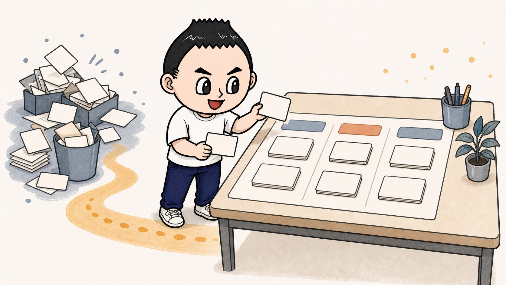 生成AIの自動化候補を業務棚卸しシートで小さく分けるアイキャッチ