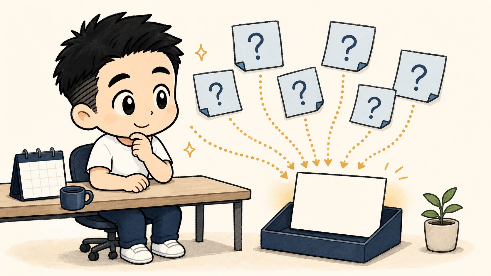 生成AIの社内研修後の質問ログを次回のミニ台本へ戻すイラスト